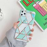 For iPhone 11 Plating Colorful Geometric Pattern Mosaic Marble TPU Mobile Phone Case(Green PJ2)