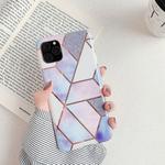 For iPhone 11 Plating Colorful Geometric Pattern Mosaic Marble TPU Mobile Phone Case(Blue PJ4)