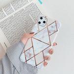 For iPhone 11 Pro Plating Colorful Geometric Pattern Mosaic Marble TPU Mobile Phone Case(White PJ3)