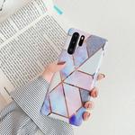 For Huawei P30 Pro   Plating Colorful Geometric Pattern Mosaic Marble TPU Mobile Phone Case(Purple PJ4)