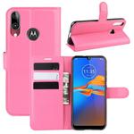 For MOTO E6 Plus Litchi Texture Horizontal Flip Leather Case with Wallet & Holder & Card Slots(Rose red)