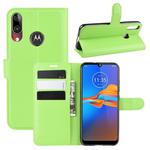 For MOTO E6 Plus Litchi Texture Horizontal Flip Leather Case with Wallet & Holder & Card Slots(Green)