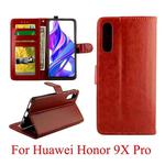For Huawei Honor 9X Pro Crazy Horse Texture Horizontal Flip Leather Case with Holder & Card Slots & Wallet & Photo Frame(Brown)