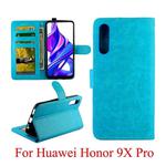 For Huawei Honor 9X Pro Crazy Horse Texture Horizontal Flip Leather Case with Holder & Card Slots & Wallet & Photo Frame(Baby Blue)