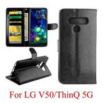 For LG V50/ThinQ 5G Crazy Horse Texture Horizontal Flip Leather Case with Holder & Card Slots & Wallet & Photo Frame(Black)