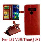 For LG V50/ThinQ 5G Crazy Horse Texture Horizontal Flip Leather Case with Holder & Card Slots & Wallet & Photo Frame(Brown)