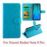 For Xiaomi Redmi Note 8 Pro Crazy Horse Texture Horizontal Flip Leather Case with Holder & Card Slots & Wallet & Photo Frame(Baby Blue)