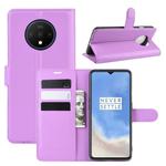 For Oneplus 7T  Litchi Texture Horizontal Flip Leather Case with Wallet & Holder & Card Slots(Purple)