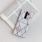For Xiaomi Note 8 Pro  Plating Colorful Geometric Pattern Mosaic Marble TPU Mobile Phone Case(White PJ3)