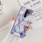 For Xiaomi Note 8 Pro  Plating Colorful Geometric Pattern Mosaic Marble TPU Mobile Phone Case(Blue PJ4)