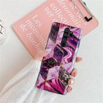 For Xiaomi Note 8 Pro  Plating Colorful Geometric Pattern Mosaic Marble TPU Mobile Phone Case(Magenta PJ5)