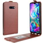 For LG G8X ThinQ  Crazy Horse Vertical Flip Leather Protective Case(Brown)
