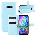 For LG G8X ThinQ   Litchi Texture Horizontal Flip Leather Case with Wallet & Holder & Card Slots(Blue)