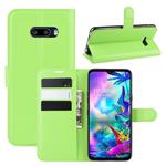 For LG G8X ThinQ   Litchi Texture Horizontal Flip Leather Case with Wallet & Holder & Card Slots(Green)