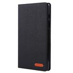 For Galaxy Tab A8.0  T290 / T295 (2019) Cloth Teature Horizontal Flip PU Leather Case with with Holder & Card Slots(Black)