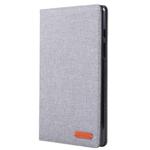 For Galaxy Tab A8.0  T290 / T295 (2019) Cloth Teature Horizontal Flip PU Leather Case with with Holder & Card Slots(Gray)