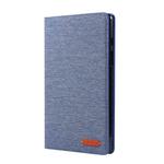 For Galaxy Tab A8.0  T290 / T295 (2019) Cloth Teature Horizontal Flip PU Leather Case with with Holder & Card Slots(Deep Blue)