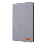 For Galaxy Tab a 10.1 (2019) T510 /T515 Cloth Teature Horizontal Flip PU Leather Case with with Holder & Card Slots(Gray)