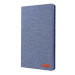 For Galaxy Tab a 10.1 (2019) T510 /T515 Cloth Teature Horizontal Flip PU Leather Case with with Holder & Card Slots(Dark Blue)
