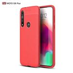 For Moto G8 Plus   Litchi Texture TPU Shockproof Case(Red)