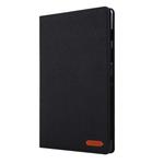 For Galaxy Tab S5e T720 / T725 Cloth Teature Horizontal Flip PU Leather Case with with Holder & Card Slots(Black)