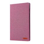 For Galaxy Tab S5e T720 / T725 Cloth Teature Horizontal Flip PU Leather Case with with Holder & Card Slots(Rose pink)