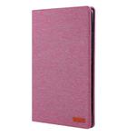 For Huawei MediaPad M6 10.8 Cloth Teature Horizontal Flip PU Leather Case with with Holder & Card Slots(Rose Pink)