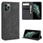 For iPhone 11 Pro Max Retro-skin Business Magnetic Suction Leather Case with Purse-Bracket-Chuck(Black)