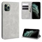 For iPhone 11 Pro Max Retro-skin Business Magnetic Suction Leather Case with Purse-Bracket-Chuck(Grey)