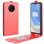 For OnePlus 7T  Crazy Horse Vertical Flip Leather Protective Case(Red)