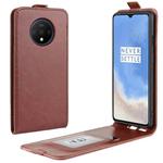 For OnePlus 7T  Crazy Horse Vertical Flip Leather Protective Case(Brown)