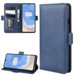 For OnePlus 7T Dual-side Magnetic Buckle Horizontal Flip Leather Case with Holder & Card Slots & Wallet & Photo Frame(Dark Blue)