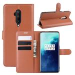 For OnePlus 7T Pro Litchi Texture Horizontal Flip Leather Case with Wallet & Holder & Card Slots(Brown)
