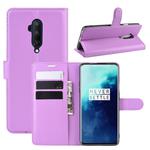 For OnePlus 7T Pro Litchi Texture Horizontal Flip Leather Case with Wallet & Holder & Card Slots(Purple)