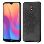 For Xiaomi Redmi 8A  Embossed Mandala Pattern PC + TPU + Fabric Phone Case with Lanyard & Magnetic(Black)