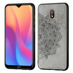 For Xiaomi Redmi 8A  Embossed Mandala Pattern PC + TPU + Fabric Phone Case with Lanyard & Magnetic(Gray)