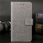For Xiaomi Redmi 8A   Lucky Clover Pressed Flowers Pattern Leather Case with Holder & Card Slots & Wallet & Hand Strap(Gray)