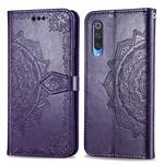 For Xiaomi 9 Pro  Halfway Mandala Embossing Pattern Horizontal Flip Leather Case with Holder & Card Slots & Wallet & Photo Frame & Lanyard(Purple)