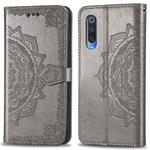 For Xiaomi 9 Pro  Halfway Mandala Embossing Pattern Horizontal Flip Leather Case with Holder & Card Slots & Wallet & Photo Frame & Lanyard(Gray)