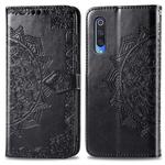 For Xiaomi 9 Pro  Halfway Mandala Embossing Pattern Horizontal Flip Leather Case with Holder & Card Slots & Wallet & Photo Frame & Lanyard(Black)