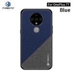 For Oneplus 7T PINWUYO Rong Series  Shockproof PC + TPU+ Chemical Fiber Cloth Protective Cover(Blue)