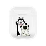For Apple AirPods 1 / 2 Fashion Transparent Silicone TPU Bluetooth Earphone Protective Case(Self Timer Dog)
