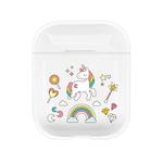 For Apple AirPods 1 / 2 Fashion Transparent Silicone TPU Bluetooth Earphone Protective Case(Robot Unicorn Attack)