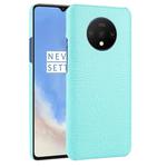For OnePlus 7T  Shockproof Crocodile Texture PC + PU Case(Light green)