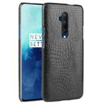 For OnePlus 7T Pro  Shockproof Crocodile Texture PC + PU Case(Black)