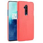 For OnePlus 7T Pro  Shockproof Crocodile Texture PC + PU Case(Red)