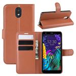 For LG K30 2019/X2 2019 Litchi Texture Horizontal Flip Leather Case with Wallet & Holder & Card Slots(Brown)