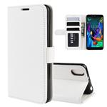 For LG K20 (2019) R64 Texture Single Fold Horizontal Flip Leather Case with Holder & Card Slots & Wallet(White)
