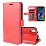 For LG K20 (2019) R64 Texture Single Fold Horizontal Flip Leather Case with Holder & Card Slots & Wallet(Red)