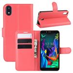 For LG K20 (2019)   Litchi Texture Horizontal Flip Leather Case with Wallet & Holder & Card Slots(Red)